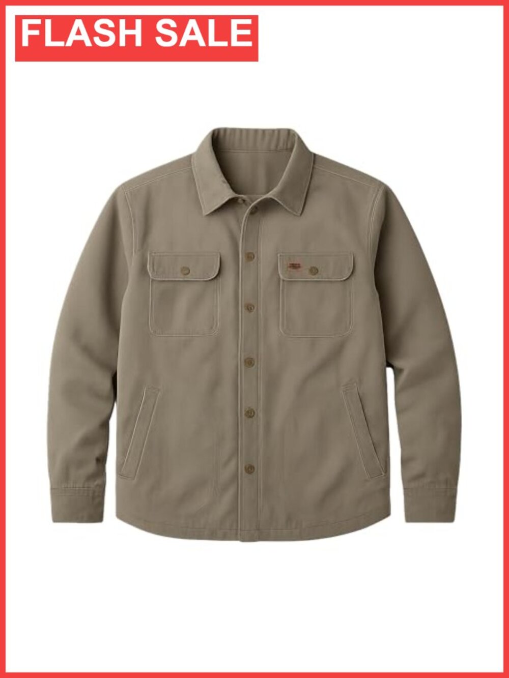 Wax-Like Cotton Insulated Shirt Jacket Flannel Lined Snap Front